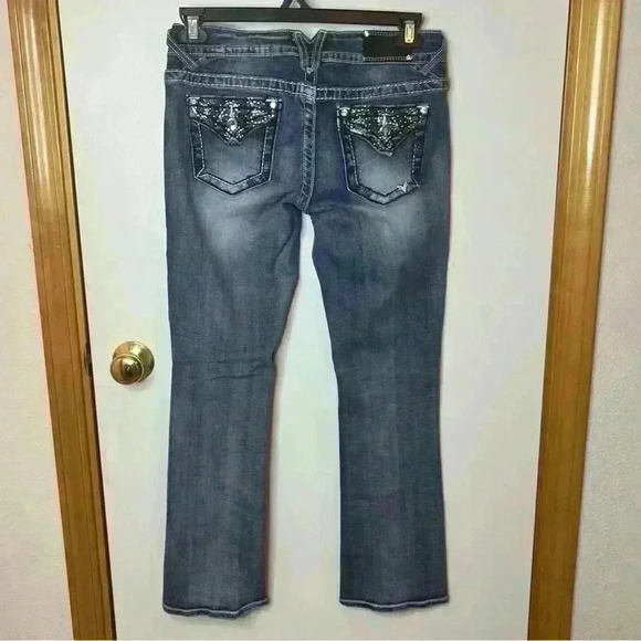 Vigoss The Dallas Slim Boot Denim Jeans Women 5/6 Medium Wash Low Rise 5 Pocket - Picture 6 of 6